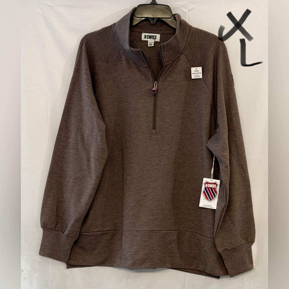 K-Swiss Women's Brown Quarter-Zip Sweatshirt